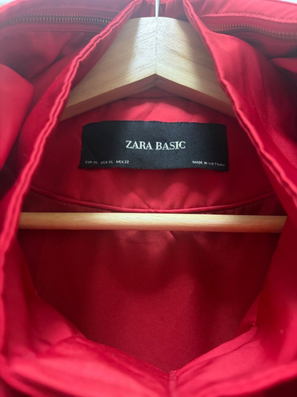 Zara Basic Red Hooded Layered Anorak Jacket XL - Picture 5 of 14